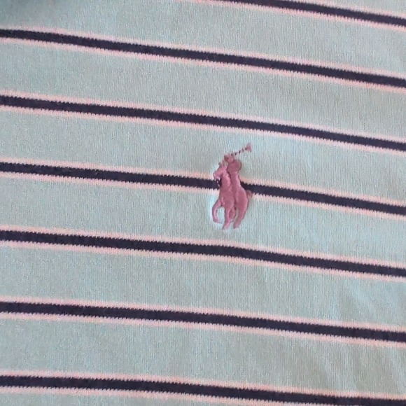 Polo Golf Ralph Lauren Pima Cotton Shirt Men Size XL Pony Stripe Blue/Green - Picture 3 of 9